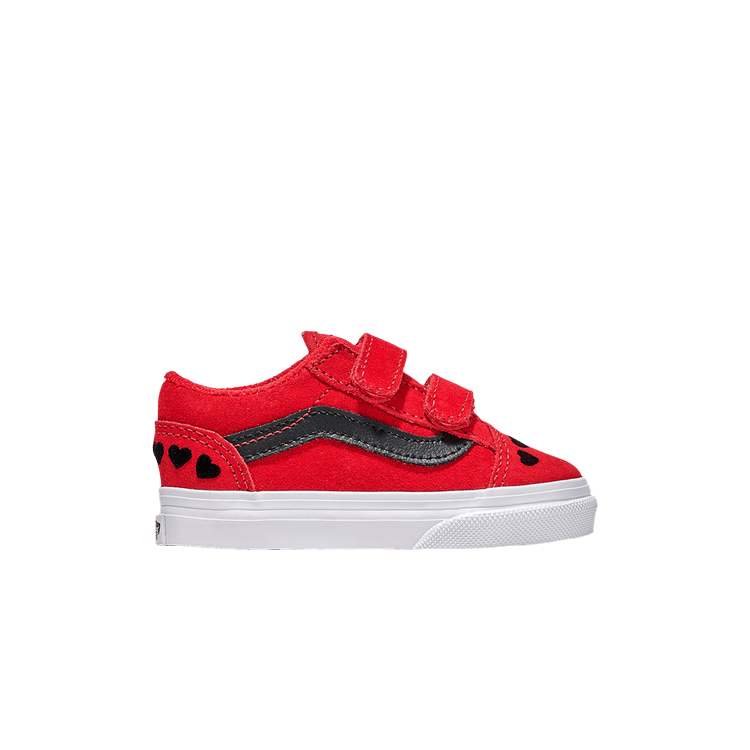 Vans Old Skool V Toddler 'Red Heart' — Hearts Red/Multi