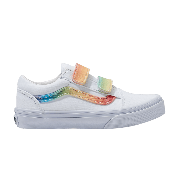 Vans Old Skool V Kids 'Rainbow Sidestripe' — Rainbow True White/Multi
