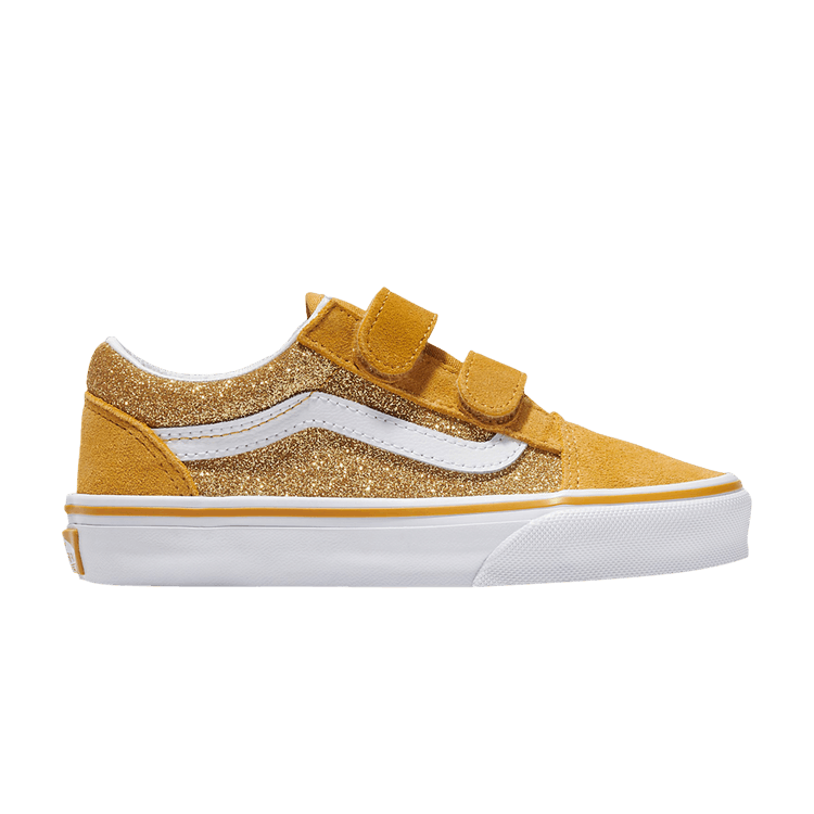 Vans Old Skool V Kids 'Glitter - Champagne Gold Yellow' — Champagne Gold Yellow