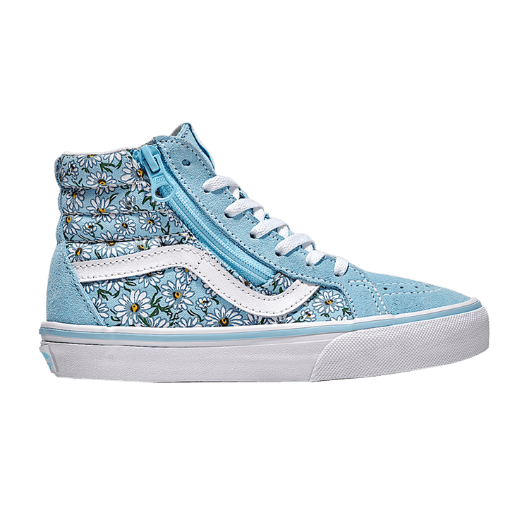 Vans Sk8-Hi Reissue Side Zip Kids 'Daisies' — Blue/White