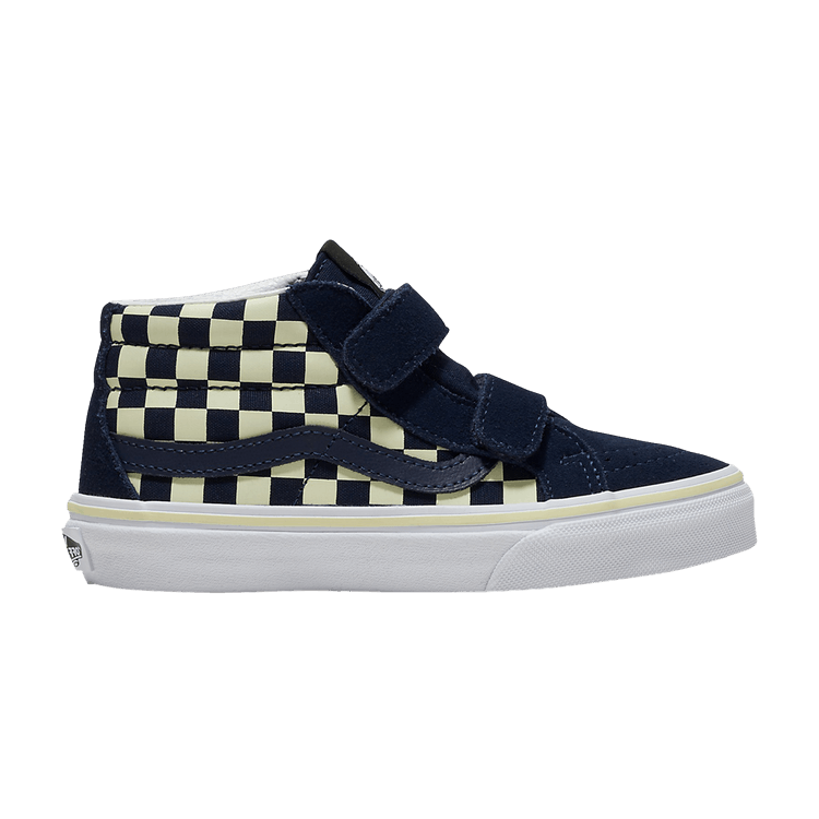 Vans Sk8-Mid Reissue V Kids 'Checkered - Glow Summer Nights Navy' — Glow Summer Nights Navy