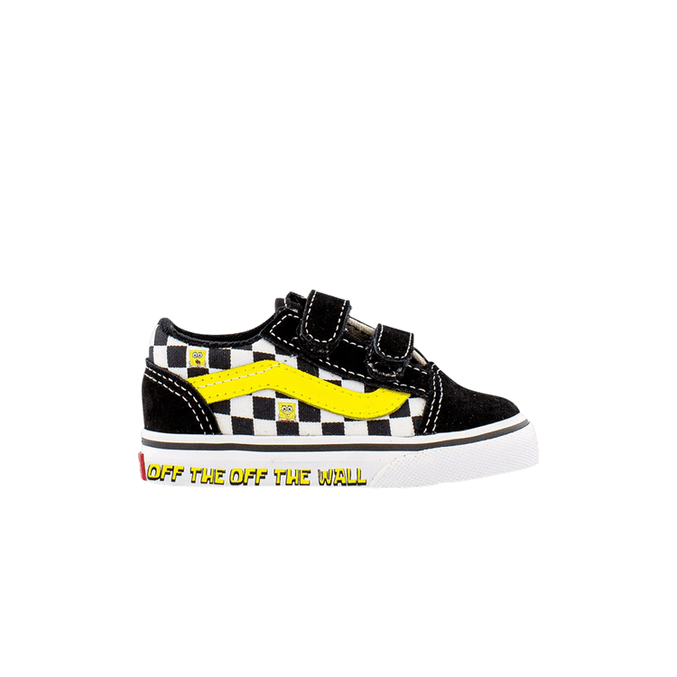 SpongeBob SquarePants x Vans Old Skool Velcro Toddler 'Off The Wall' — Black/White/Yellow