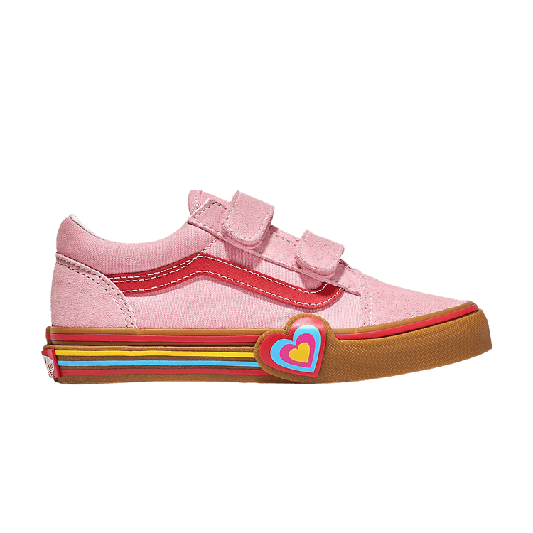 Vans Old Skool V Kids 'Pink Heart' — Pink/Multi