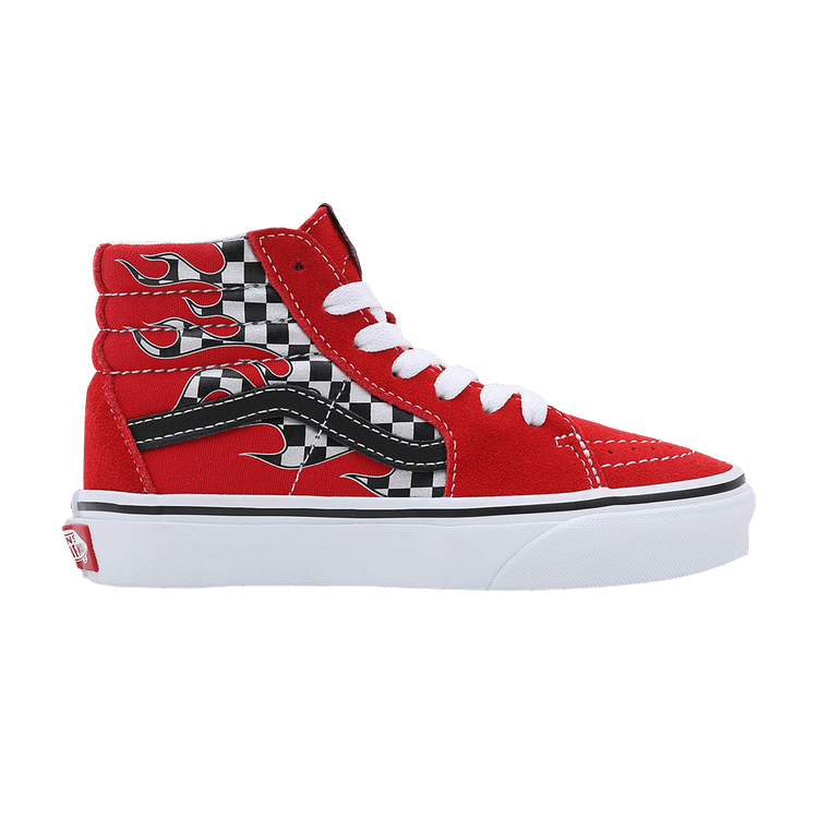 Vans Sk8-Hi Kids 'Checkerboard Flame - Racing Red' — Racing Red