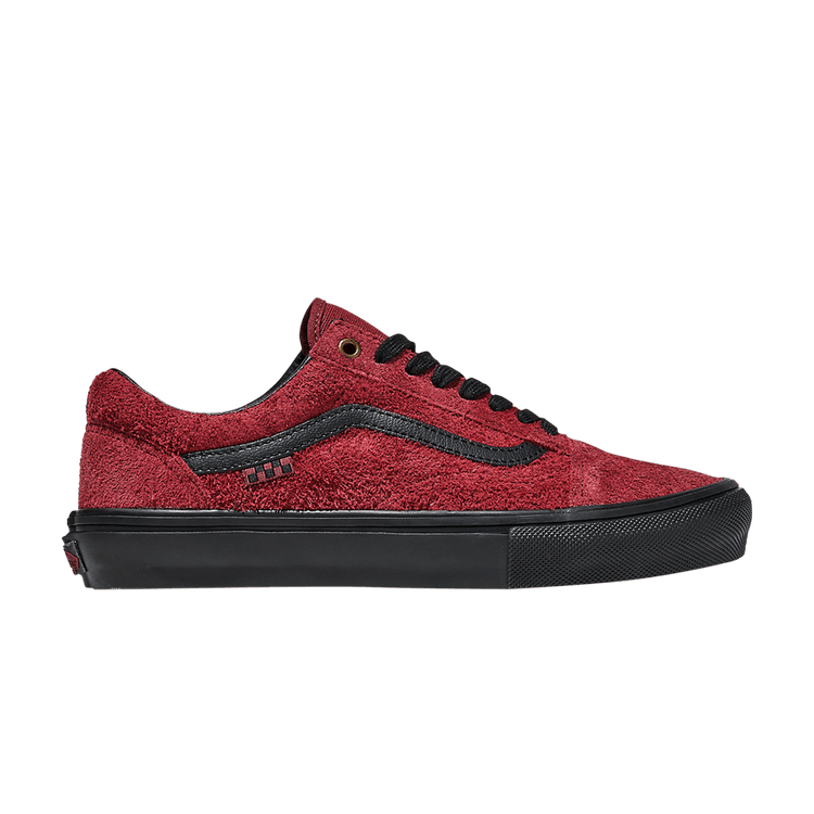 Vans Skate Old Skool 'Hairy Suede - Burgundy Red' — Black/Burgundy Red