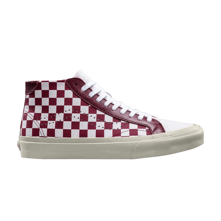 Vans Court Mid 'Checker - White Cabernet' — True White/Cabernet/Marshmallow