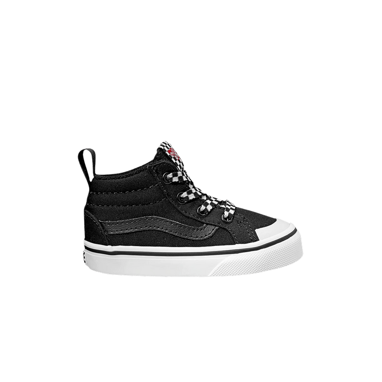 Vans Racer Mid Toddler 'Check Lace - Black' — Black/True White
