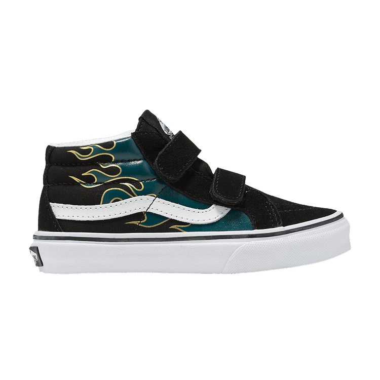 Vans Sk8-Mid Reissue V Kids 'Metallic Flame Black' — Metallic Flame Black/Multi