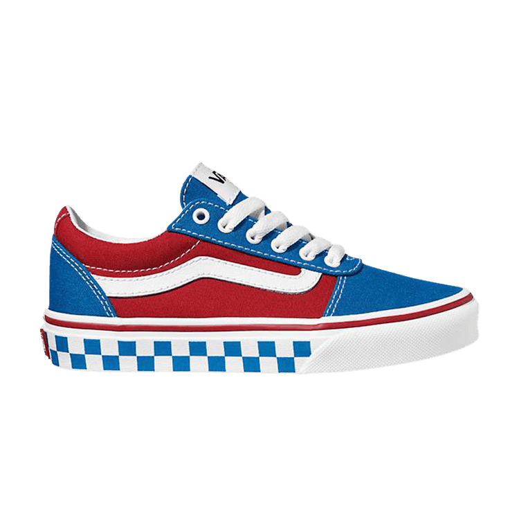 Vans Ward Kids 'Checker Tape' — Princess Blue/Racing Red