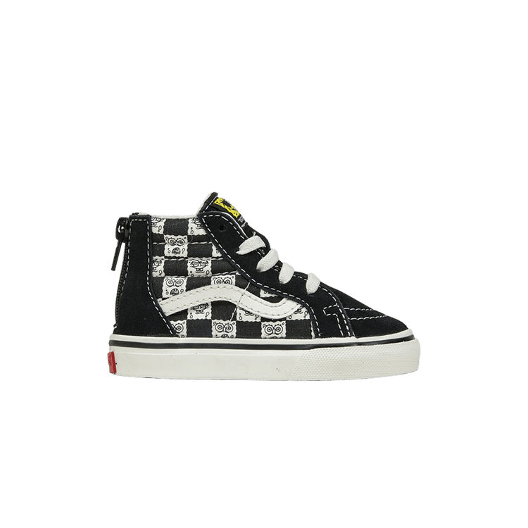 Vans Sk8-Hi Zip LX Toddler 'Spongebob Checkerboard' — Black/White