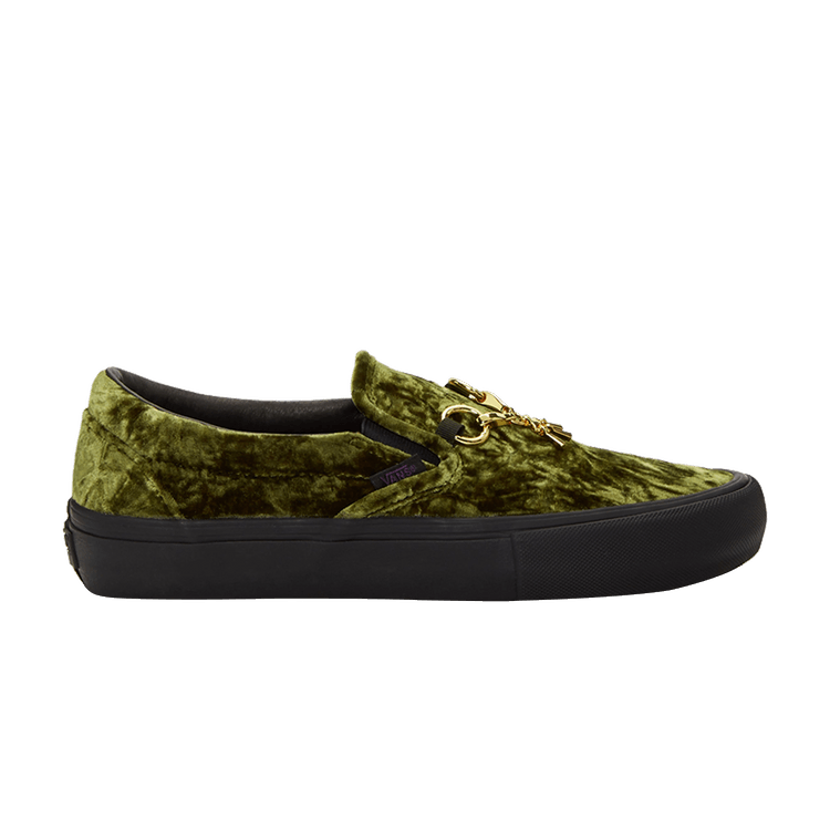 Needles x Vans Slip-On 'Green Velvet' — Green/Black