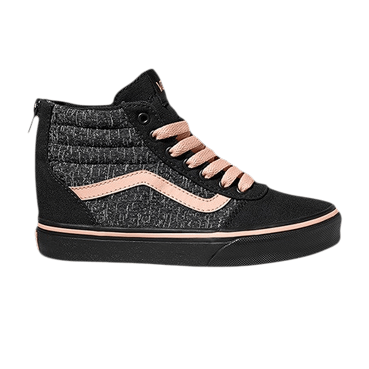 Vans Ward High Zip Kids 'Menswear - Black Rose Cloud' — Black/Rose Cloud