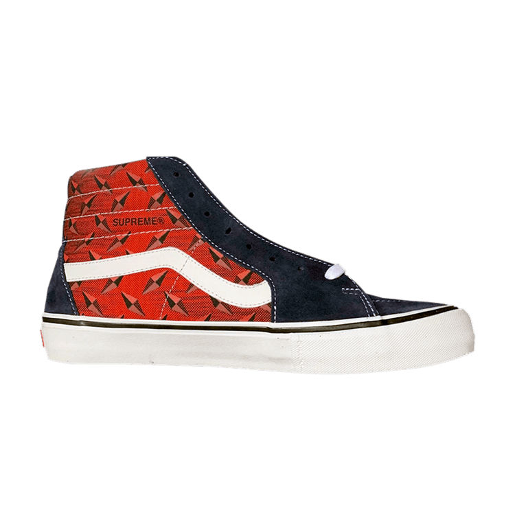 Supreme x Vans Sk8-Hi Pro 'Diamond Plate Navy Red' — Navy/Red