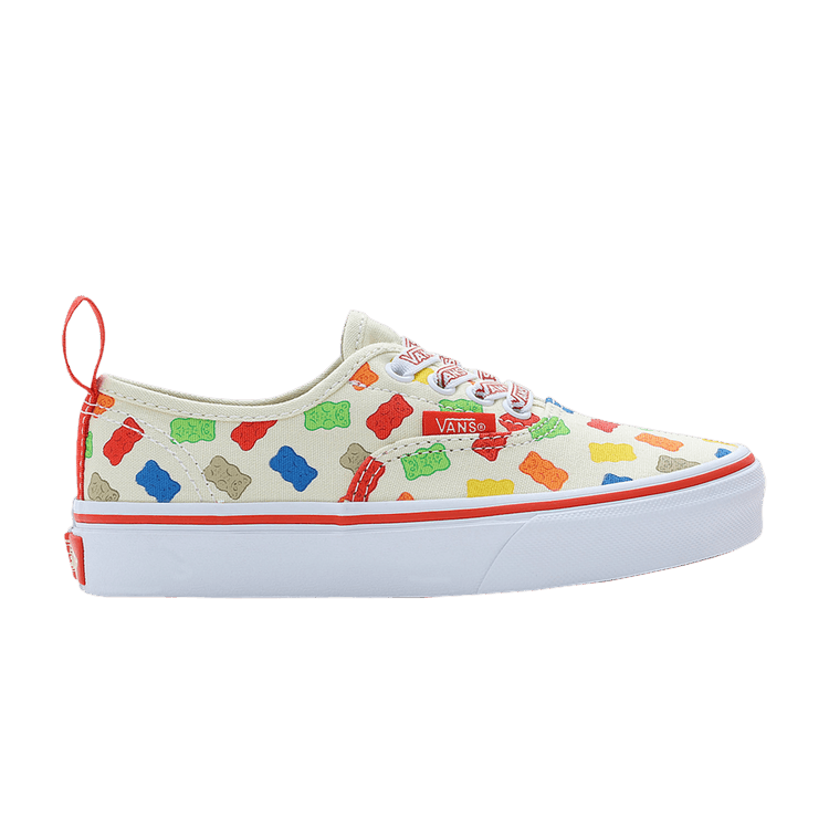 Haribo x Vans Authentic Elastic Lace Kids 'Allover Goldbears Print' — White/Red
