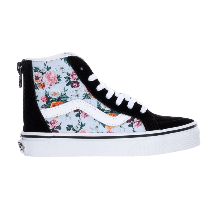 Vans Sk8-Hi Little Kids 'Garden Floral Print' — Black/True White