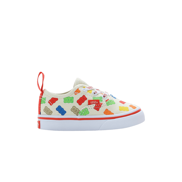 Haribo x Vans Authentic Elastic Lace Toddler 'Allover Goldbears Print' — White/Red