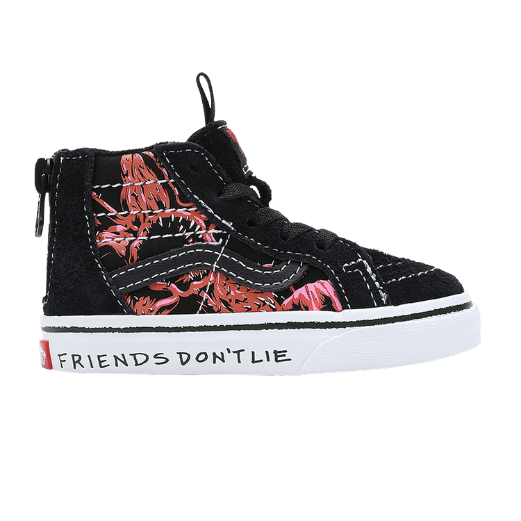 Stranger Things x Vans Sk8-Hi Zip Toddler 'Upside Down' — Black/Red
