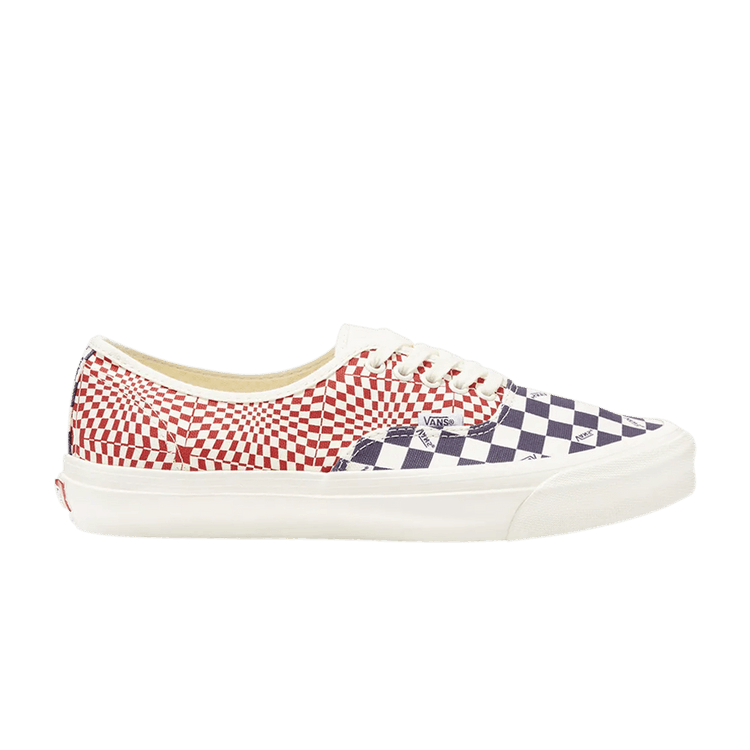 Vans OG Authentic LX 'Logo Check Indigo Red' — Violet Indigo/Racing Red