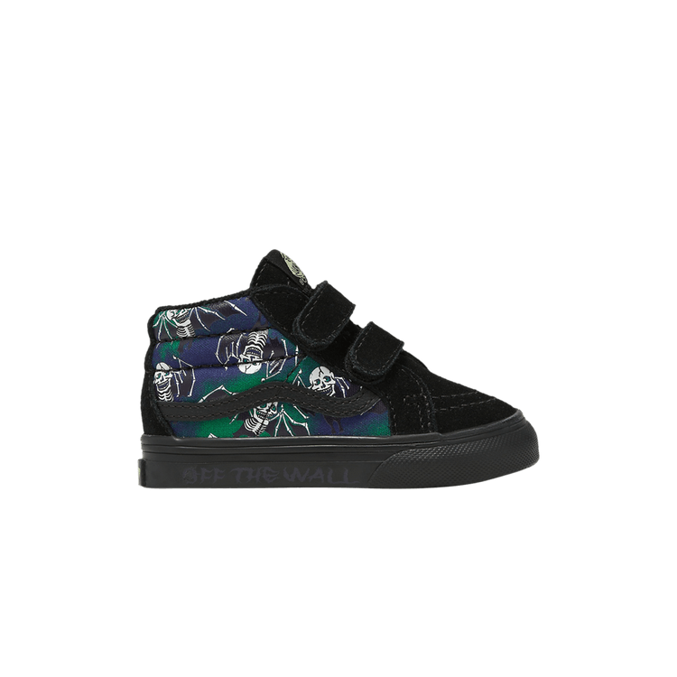 Vans Sk8-Mid Reissue V Toddler 'Glow-In-The-Dark Skull Print' — Midnight Glow/Black Multi