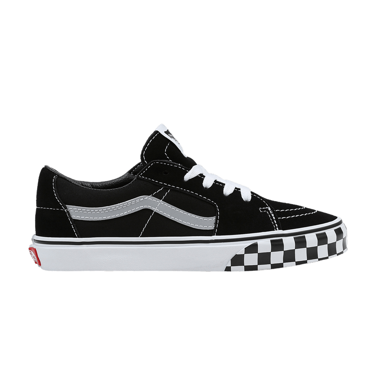 Vans Sk8-Low Kids 'Reflective Sidestripe - Black Checkerboard' — Black