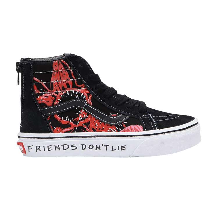 Stranger Things x Vans Sk8-Hi Zip Kids 'Upside Down' — Black/Red