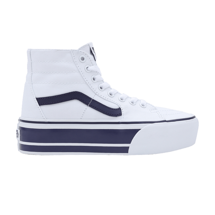 Vans Sk8-Hi Tapered Stackform 'Sport Stripes - True White Navy' — Navy/True White