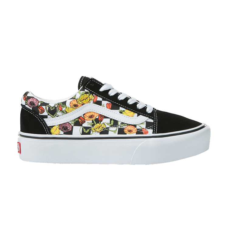 Vans Old Skool Platform 'Poppy Checkerboard' — Black/Multi-Color