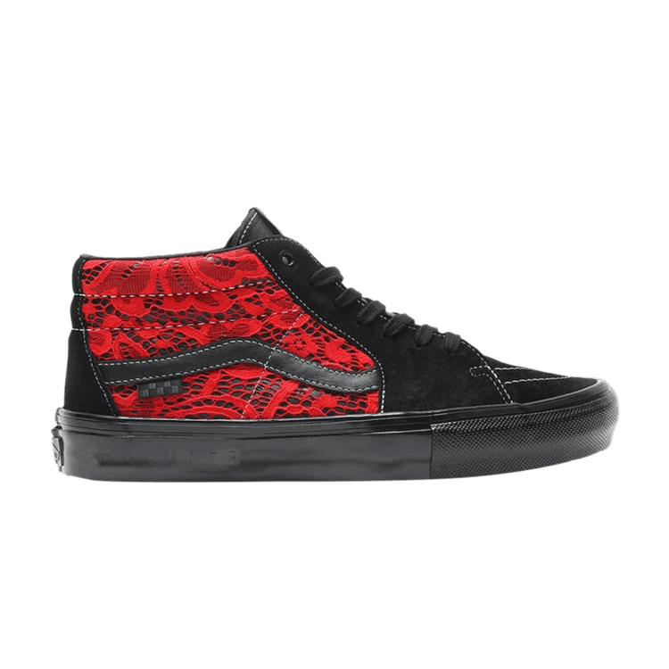Premier x Vans Skate Grosso Mid 'Laced - Black High Risk Red' — Black/High Risk Red