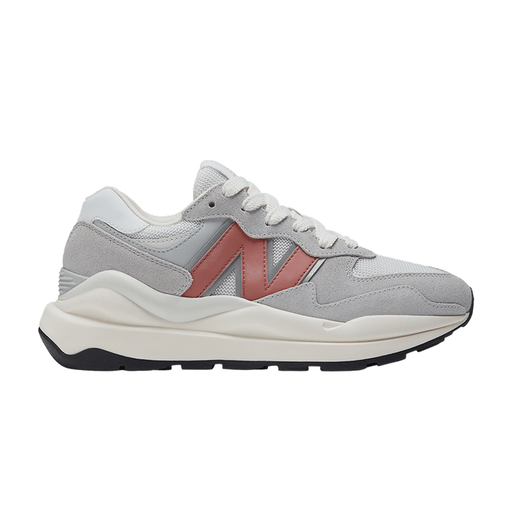 New Balance Wmns 57/40 'Light Aluminum Mineral Red' — Light Aluminum/Mineral Red/White