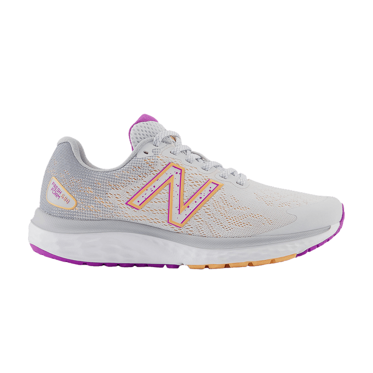 New Balance Wmns Fresh Foam 680v7 Wide 'Quartz Grey Solar Flare' — Quartz Grey/Aluminum Grey/Solar Flare