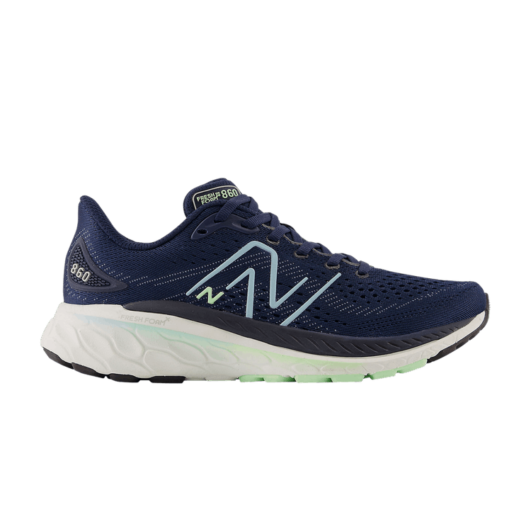 New Balance Wmns Fresh Foam X 860v13 Wide 'Navy Green Aura' — Navy/Bleach Blue/Green Aura