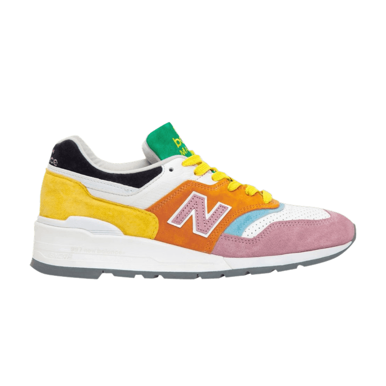 STAUD x New Balance Wmns 997 Made in USA 'Multi-Color' — White/Pink