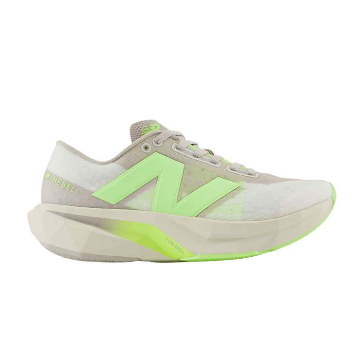 New Balance Wmns FuelCell Rebel v4 Wide 'Moonrock Bleached Lime Glo' — Moonrock/Bleached Lime Glo/Sea Salt