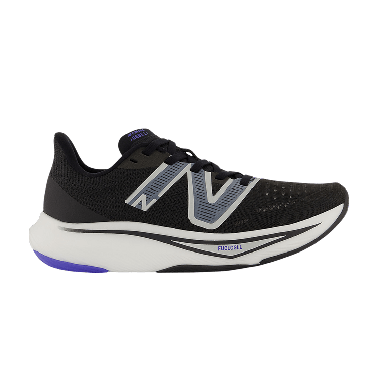 New Balance Wmns FuelCell Rebel v3 Wide 'Black Vibrant Spring Glo' — Black/Aura/Vibrant Spring Glo
