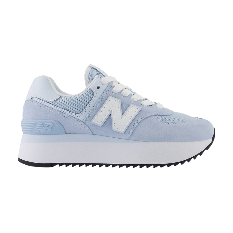 New Balance Wmns 574+ 'Light Chrome Blue' — Light Chrome Blue/Quarry Blue/White