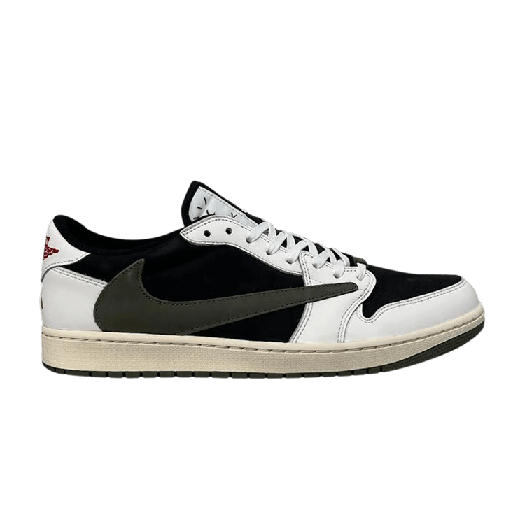 Travis Scott x Wmns Air Jordan 1 Retro Low OG SP 'Olive' Friends &amp; Family — Sail/University Red/Black/Medium Olive