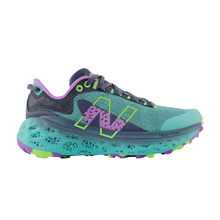 New Balance Wmns Fresh Foam X More Trail v2 Wide 'Cyber Jade Electric Purple' — Cyber Jade/Electric Purple