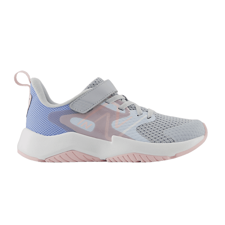 New Balance Rave Run v2 Bungee Lace Top Strap Big Kid Wide 'Bright Sky Rose Sugar' — Bright Sky/Granite/Rose Sugar