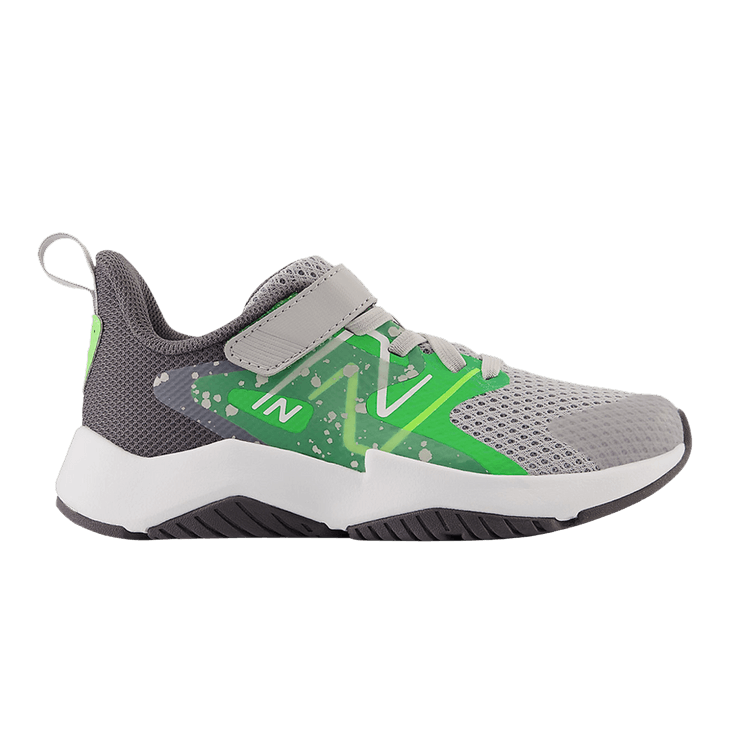 New Balance Rave Run v2 Bungee Lace Top Strap Big Kid Wide 'Raincloud Pixel Green' — Raincloud/Green Punch/Pixel Green