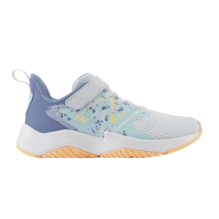 New Balance Rave Run v2 Bungee Lace Top Strap Big Kid 'Ice Blue Solar Flare' — Ice Blue/Bright Cyan/Solar Flare