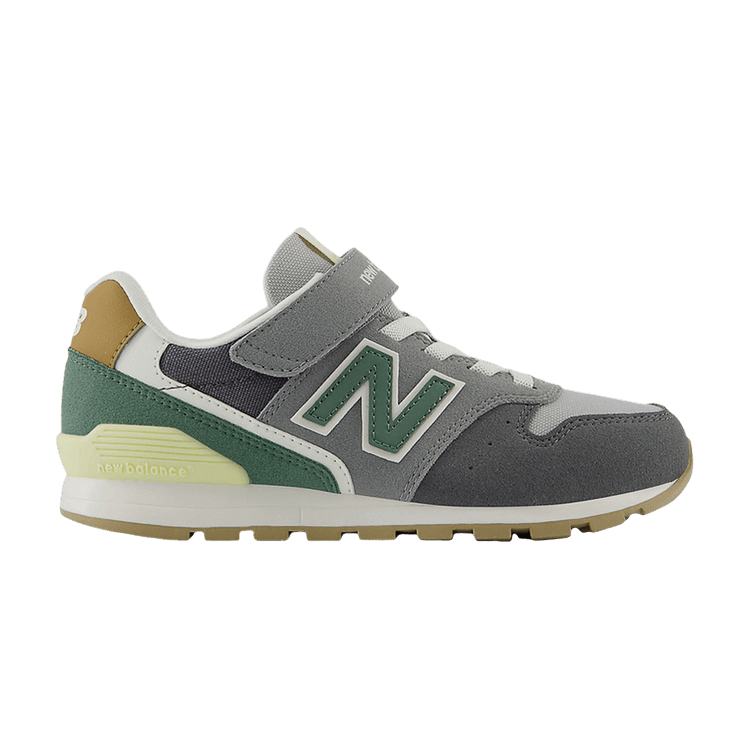 New Balance 996 Hook & Loop Little Kid Wide 'Black Cement New Spruce' — Black Cement/New Spruce