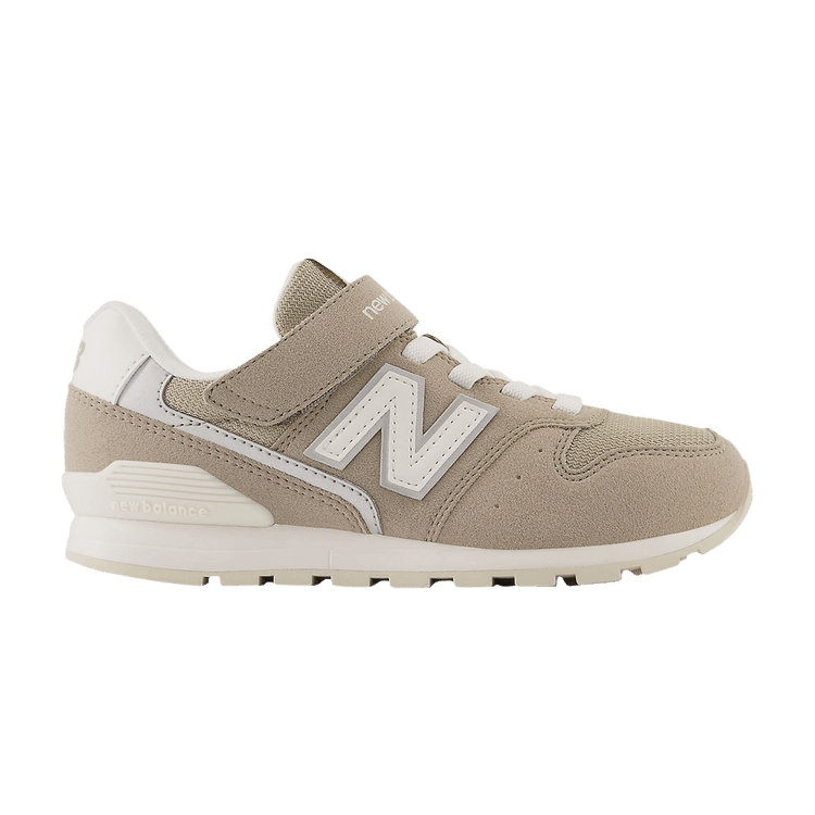 New Balance 996 Bungee Lace Top Strap Big Kid Wide 'Aluminum Grey' — Aluminum Grey/White